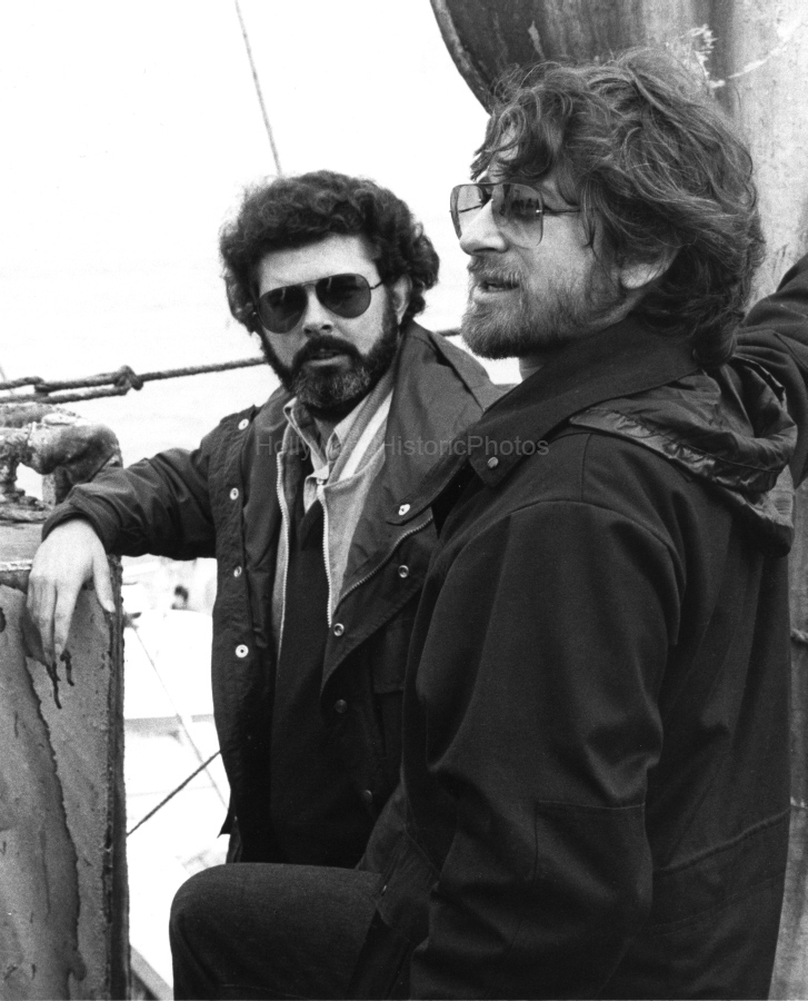 George Lucas 1981 With Steven Spielberg on the set of Raiders of The Lost Ark wm.jpg